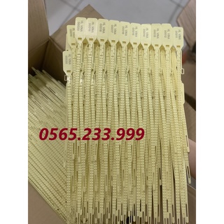 Seal nhựa niêm phong dạng dây dẹt ngắn in seri cho xe hàng (10 chiếc/đơn)