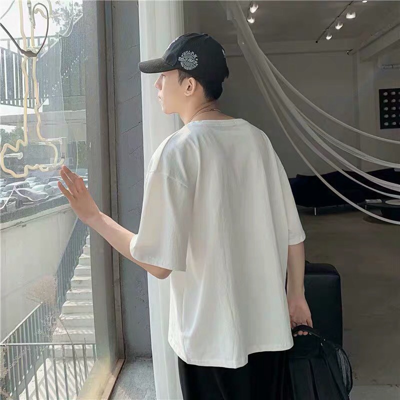 Áo thun tay lỡ unisex phông Trơn White & Black nam nữ ulzzang Wind | BigBuy360 - bigbuy360.vn