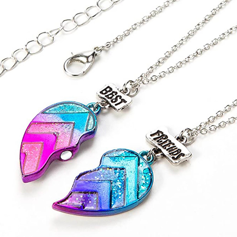 Set 2 vòng cổ Mặt Ghép Hình Trái Tim Cho Cặp Đôi