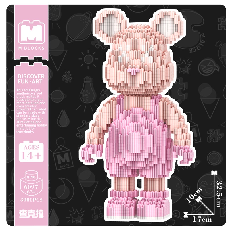 M Chakra Khối Lắp Ráp Hình Ba Lô Gấu Lớn Nhiều Màu Sắc