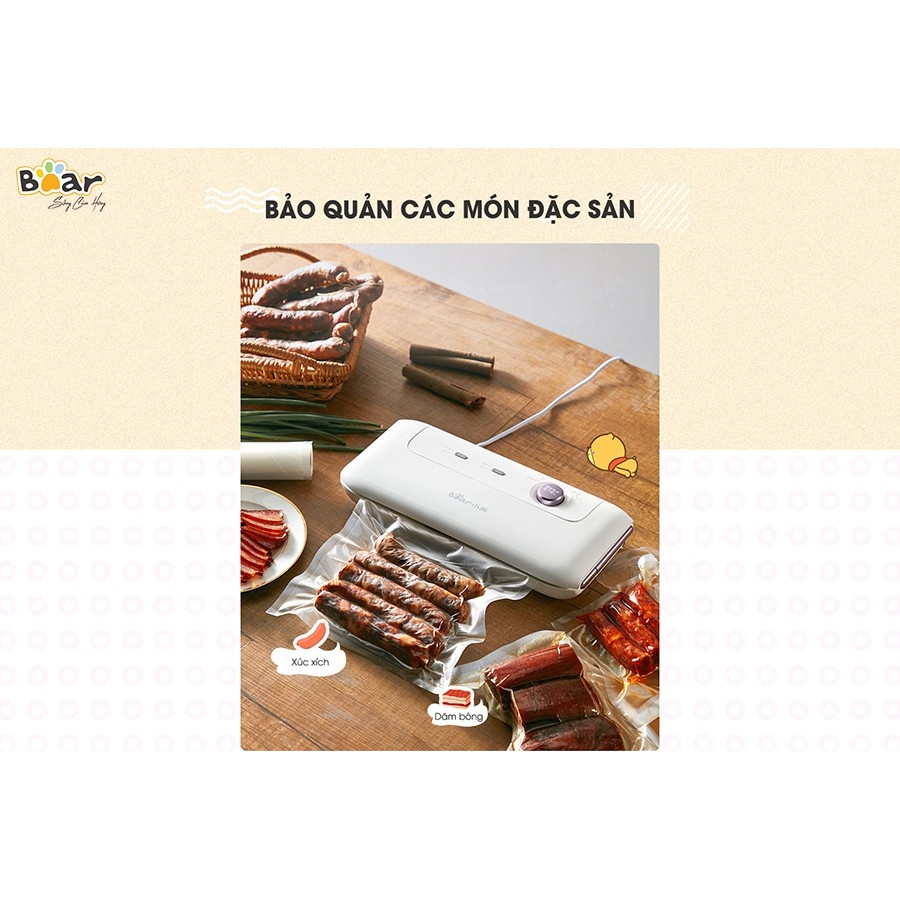 Máy Hút Chân Không Mini Cầm Tay Bear, Máy Hút Chân Không Cao Cấp Gia Đình Bear Model : FKJ-A01F1, Hàn Miệng Túi_BH 1 Năm