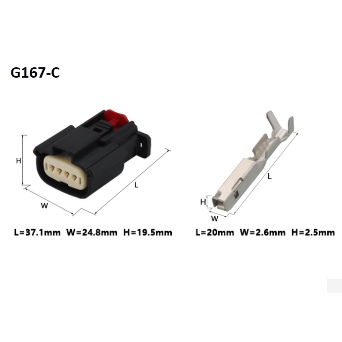 G167-Đầu nối xe hơi có vỏ bọc 4 lỗ, cos 1.5mm