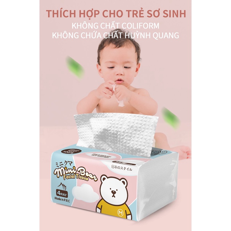 Khăn giấy rút Minibear thương hiệu của Nhật Bản