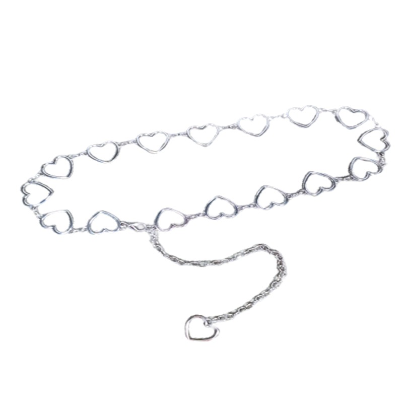 Dây thắt lưng chuỗi xích phối mặt hình trái tim xinh xắn dành cho nữ