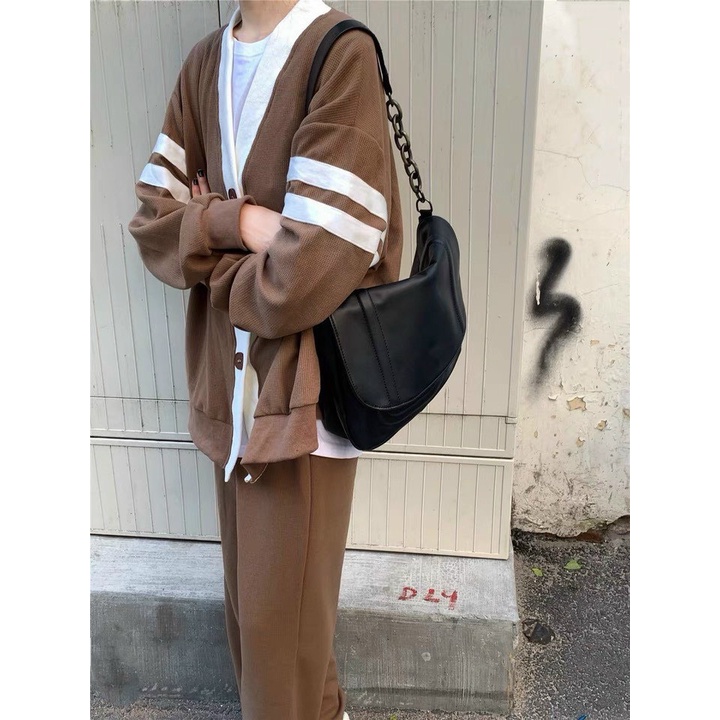 Áo Khoác Cardigan Sọc Tay Chất Len Dáng Dài Nam Nữ Unisex Phong Cách Ulzzang - Áo Khoác Ngoài cdg Vintage Chất Đẹp