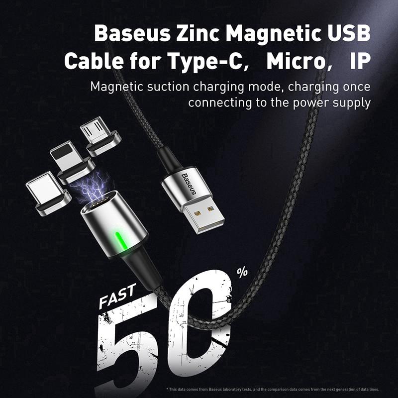 Cáp sạc nam châm cổng Micro USB Type C cho điện thoại Xiaomi Redmi Android