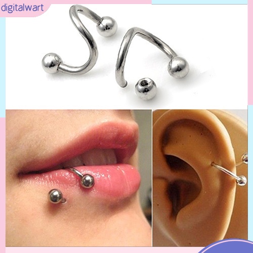 Khuyên Xỏ Mũi / Môi / Sụn Tai Thiết Kế Xoắn Ốc Cá Tính Dành Cho Nữ