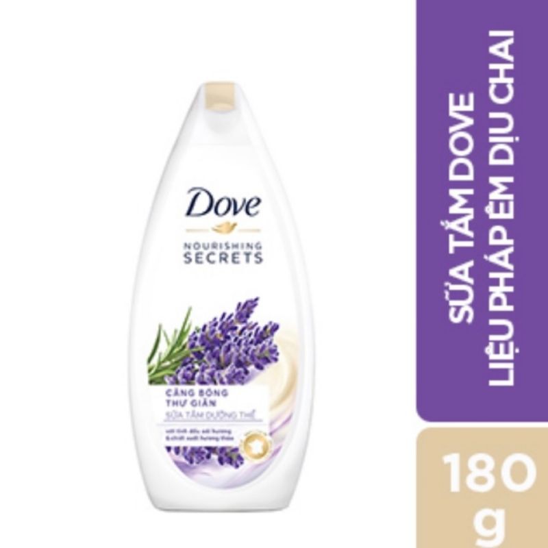 Sữa tắm dưỡng thể Dove căng bóng thư giãn hương lavender 180g hsd 06/2022