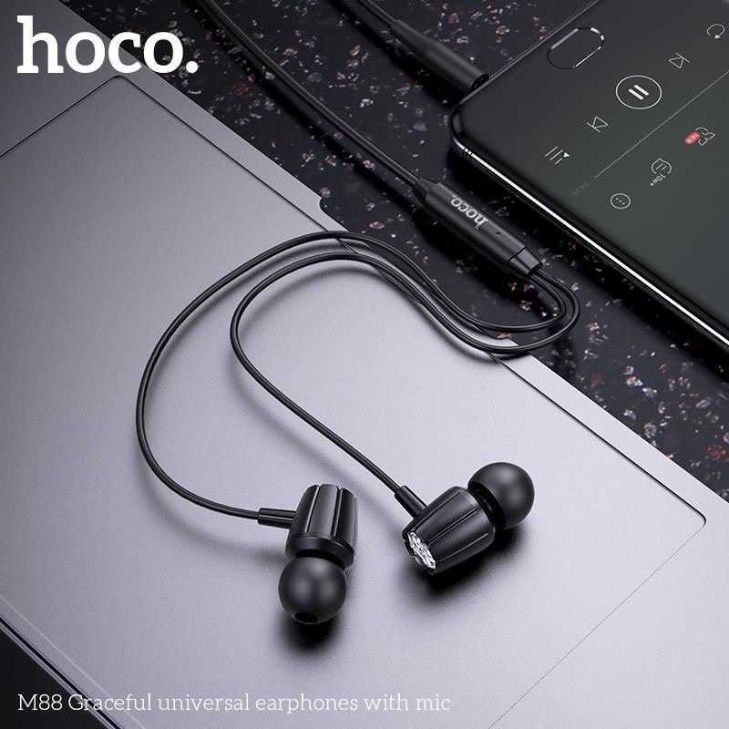 Tai Nghe có dây Hoco M88 Jack cắm 3.5mm có Mic đàm thoại Bas căng - chính hãng