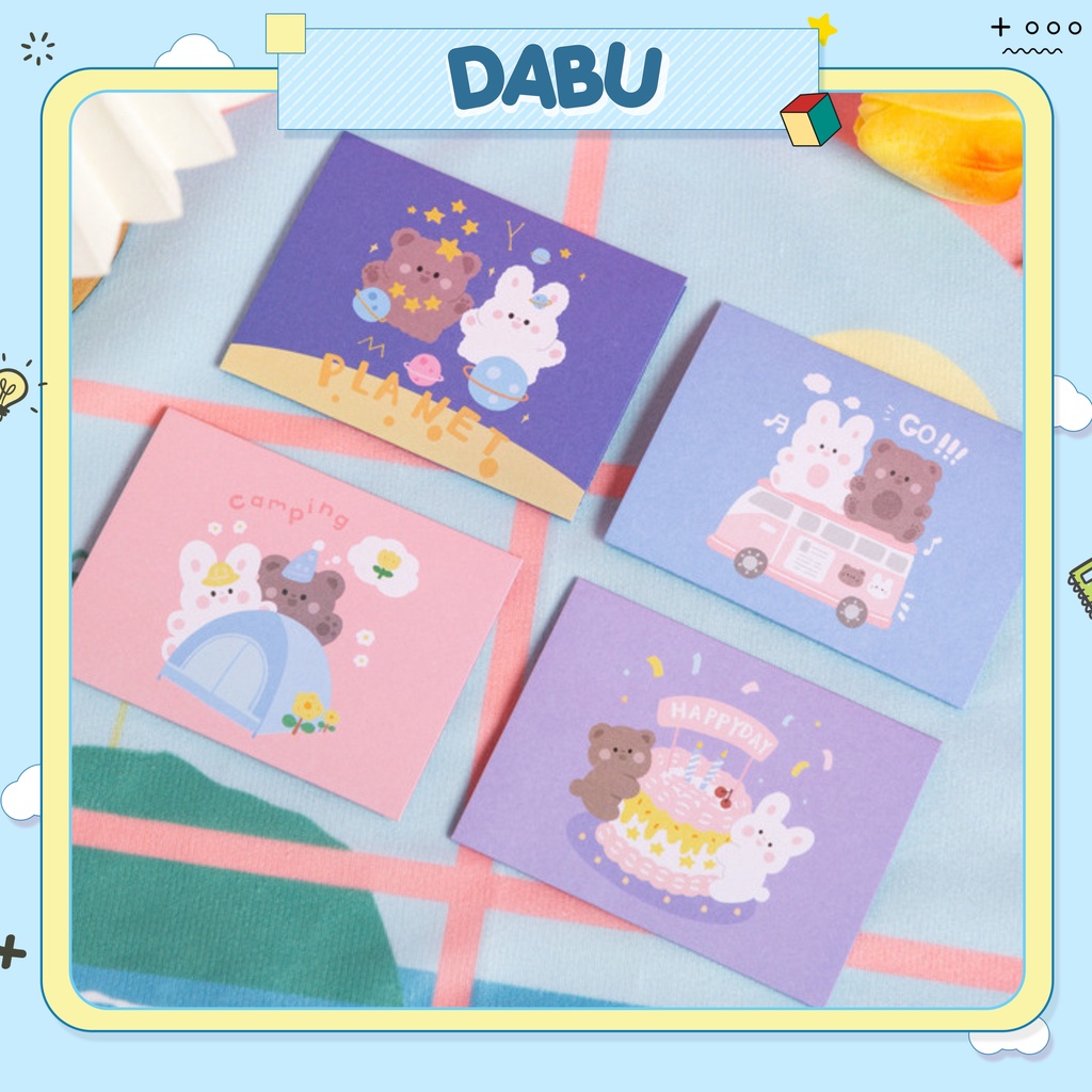 Thiệp chúc mừng sinh nhật quà tặng happy birthday Dabu thiệp họa tiết hoạt hình dễ thương cute