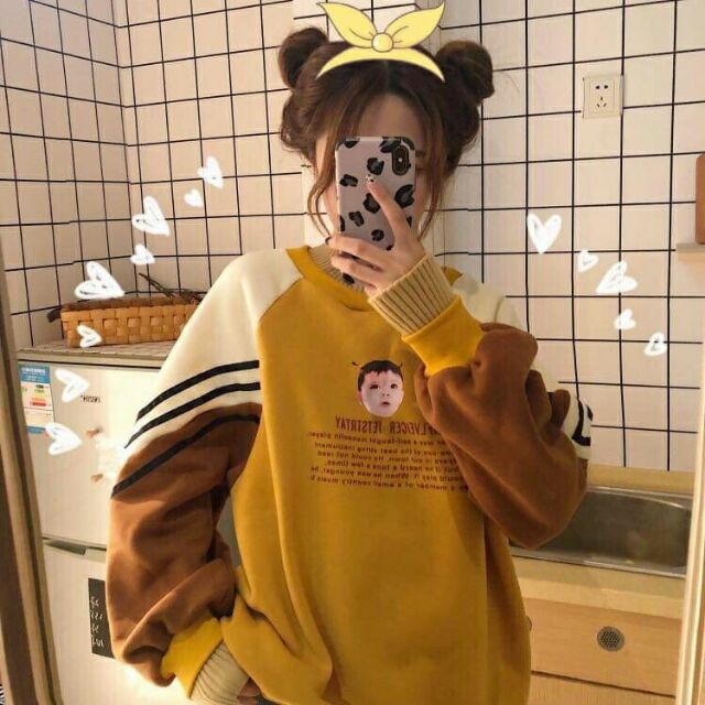 Áo unisex sweater nỉ ngoại cổ cao 7 phân