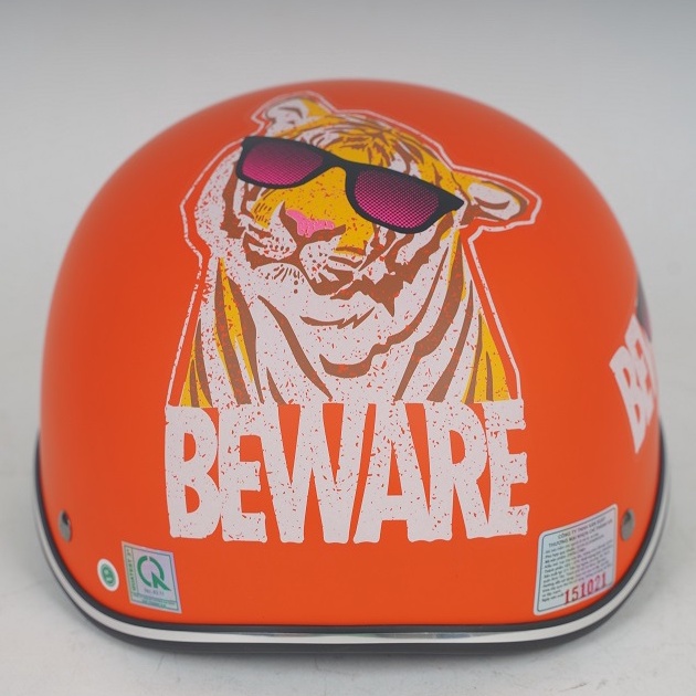 Mũ Bảo Hiểm Nửa Đầu CHITA CT6B1 Tem Hổ BeWare Độc Lạ Thời Trang