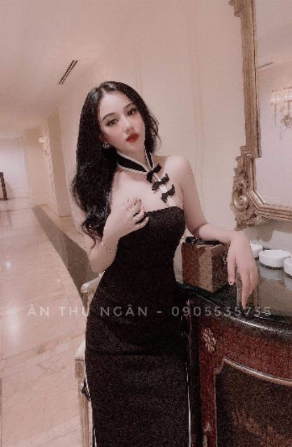 Đầm sườn  xám cổ  cách tân viền