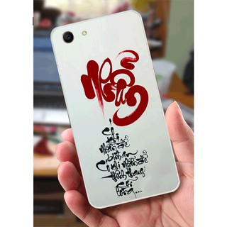 Ốp Lưng Oppo A83 (dẻo viền trắng trong) - Cha Mẹ, Thư Pháp, Phúc Lộc
