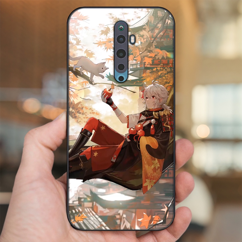 Ốp lưng Oppo Reno 2F viền đen in hình Kazuha Genshin Impact