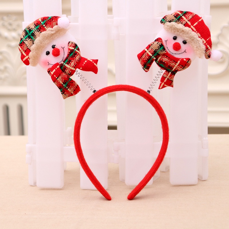 Băng đô có đèn LED hình ông già noel/người tuyết/tuần lộc với pin cho bé gái