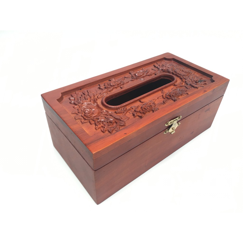 Hộp đựng giấy ăn gỗ hương kích thước 22x11x9cm