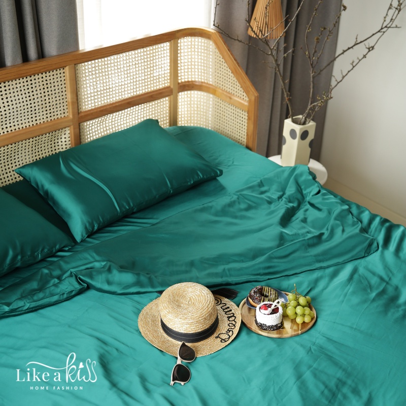 Vỏ gối nằm nơ lụa LIKE A KISS | 40x60cm 50x70cm | 20 Màu, Lụa cao cấp ngừa nếp nhăn và bảo vệ tóc | BigBuy360 - bigbuy360.vn