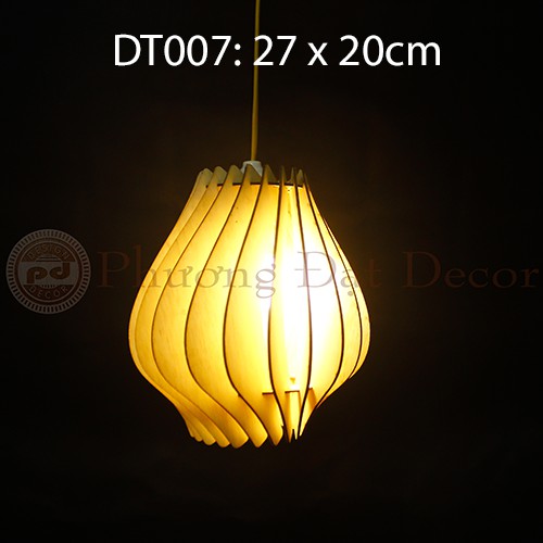 Đèn Gỗ Đẹp Trang Trí / Đèn Thả Trần Nụ Hoa DT007