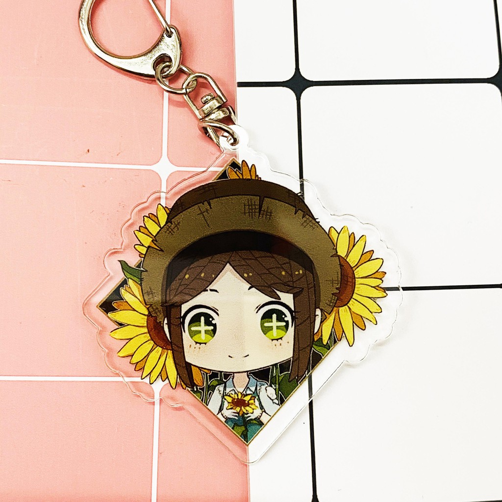 ( Mica trong acrylic ) Móc khóa Identity V Nhân cách thứ năm ver hình thoi quà tặng in hình anime chibi