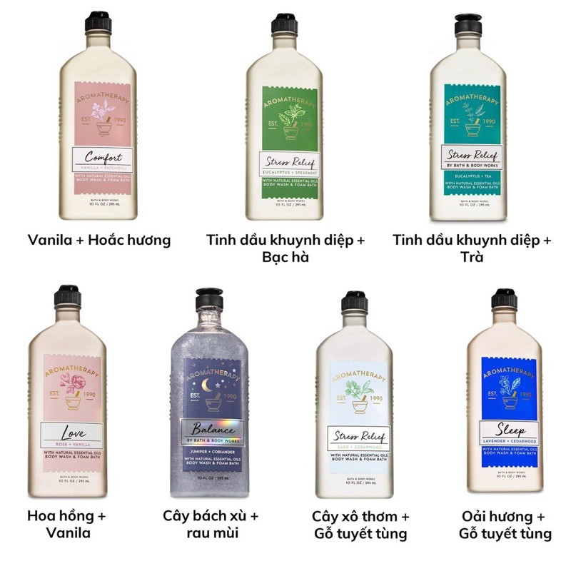 Sữa tắm & Dưỡng thể Bath & Body Works Aromatherapy | BigBuy360 - bigbuy360.vn