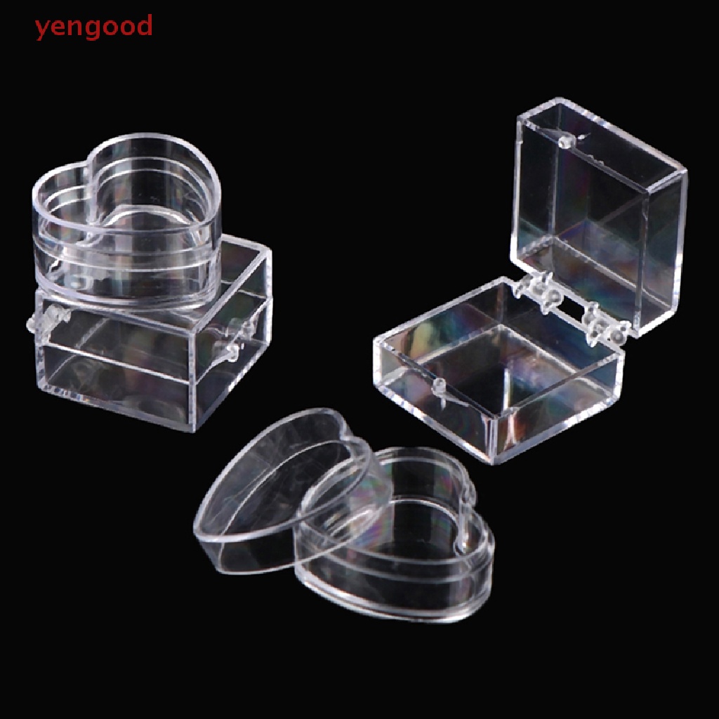 Set 2 Hộp Đựng Trang Sức Hình Vuông / Trái Tim Mini Trang Trí Nhà Búp Bê