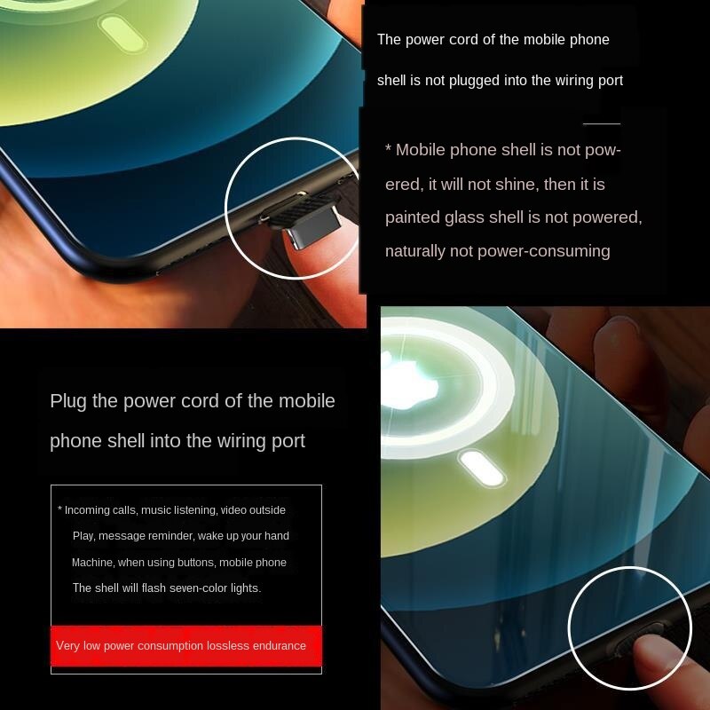 Ốp Điện Thoại Chống Sốc Có Đèn Led Phát Sáng Điều Khiển Bằng Giọng Nói Cho Iphone 12 Mini Pro Max