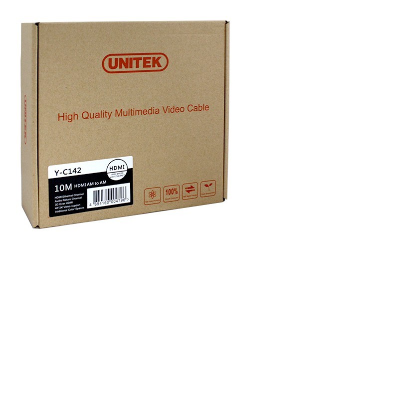 Unitek Y-C142, Dây HDMI 2 đầu đực 10m ,Cáp HDMI 2 đầu đực 10m (hàng chính hãng)