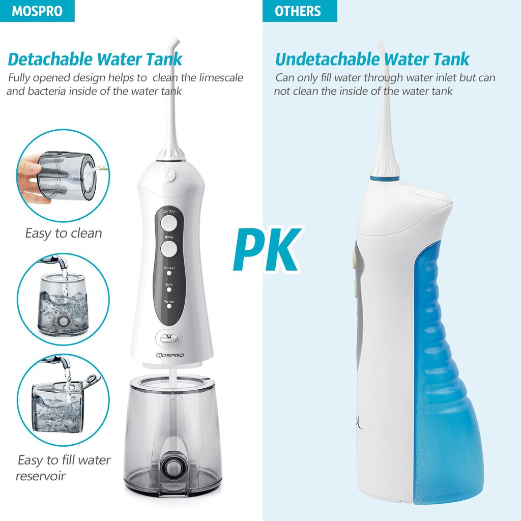 Máy Tăm Nước Cầm Tay MOSPRO | Water Flosser Professional Cordless | Best Seller trên Amazon