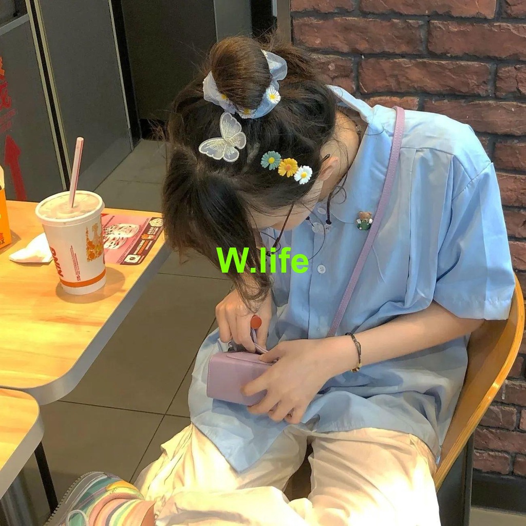 Áo Sơ Mi Ngắn Tay Cổ Búp Bê Phong Cách Học Sinh Nhật Bản Dành Cho Nữ