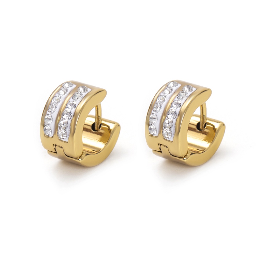 Bông Tai Mạ Vàng 18K Đính Đá 9mm Thời Trang Dành Cho Nam Và Nữ