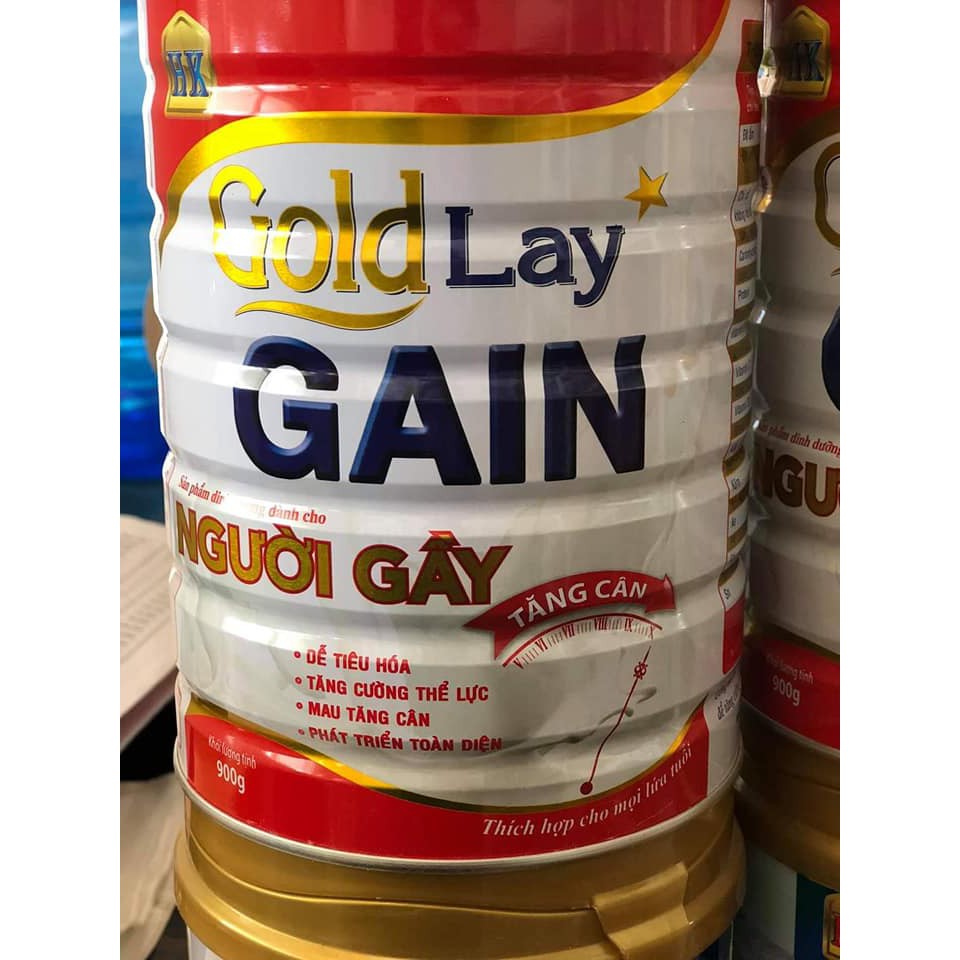 Sữa bột dinh dưỡng Goldlay gain 900g - Sữa tăng cân hiệu quả cho người gầy