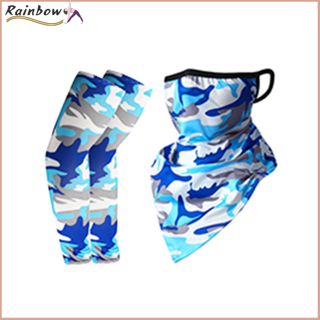 Bộ Khăn Quàng Cổ Và Ống Tay Áo Hình Tam Giác Bằng Lụa Lạnh Chống Nắng Dùng Khi Đạp Xe / Leo Núi