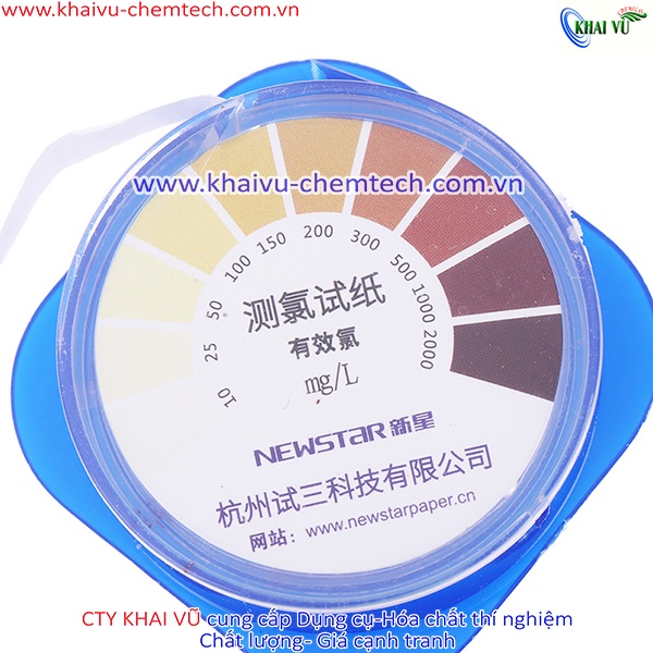 Cuộn giấy 5 mét kiểm tra đo lường nồng độ Clo Chloride 10 đến 2000 ppm (mg/L)