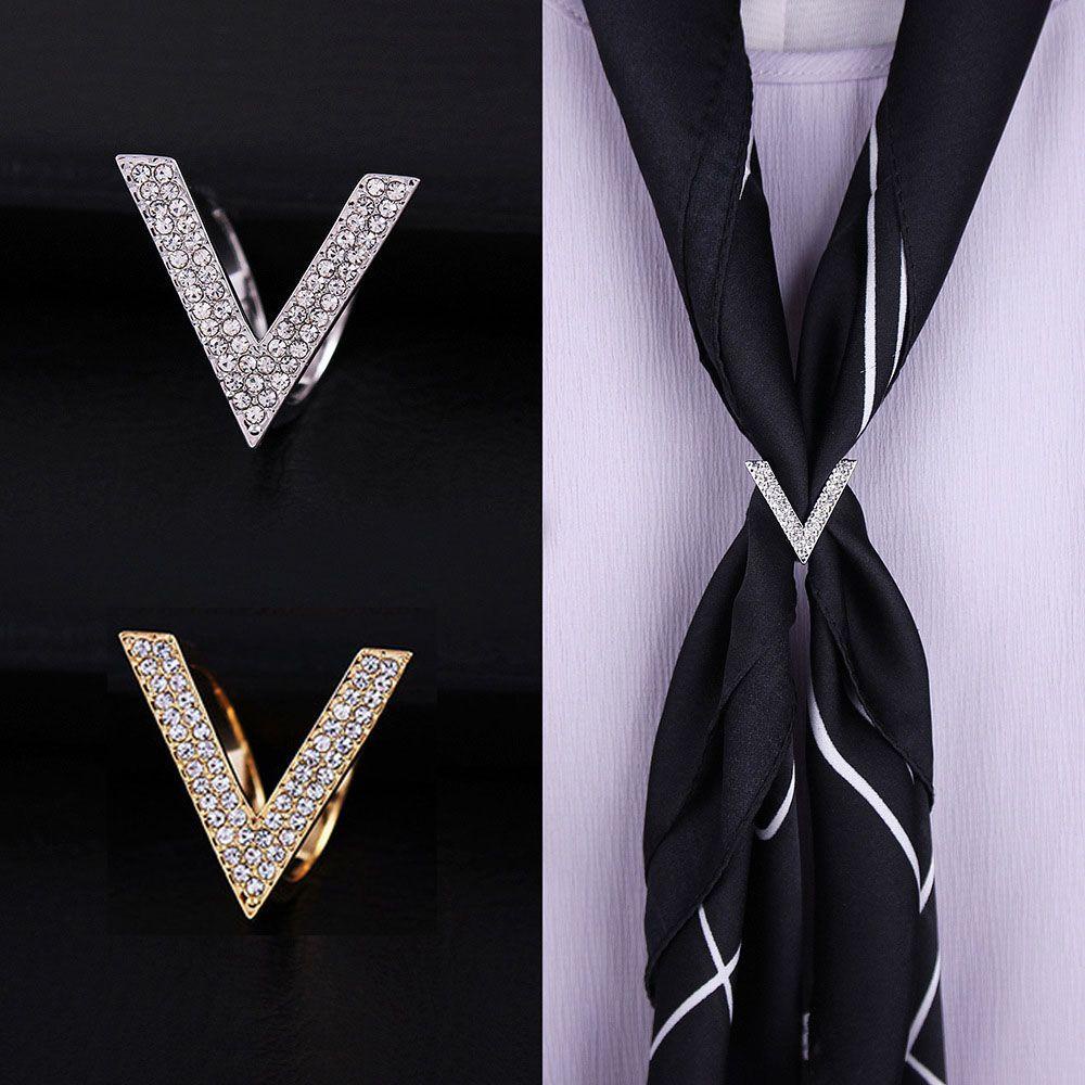 Trâm Cài Áo Hình Chữ V Đính Đá Thời Trang Lãng Mạn|Khăn Choàng Cổ Dạng Vòng Tròn Thời Trang