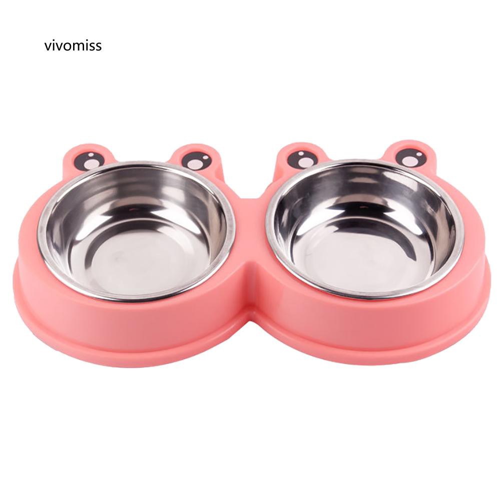 Bát đựng thức ăn cho thú cưng hình con ếch dễ thương bằng thép không gỉ