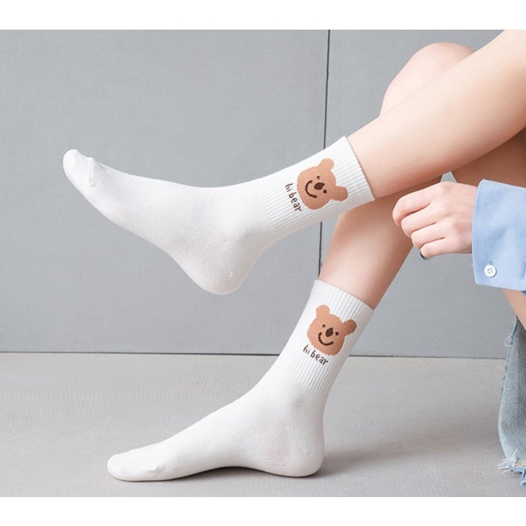 Set 5 đôi vớ tất nữ cổ cao hàn quốc cotton ✅nhiều màu cực xinh✅