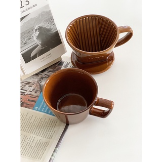 Set ly sứ và phễu lọc cà phê gốm sứ
