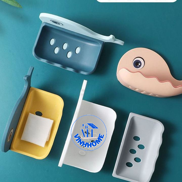 Khay Đựng Xà Phòng Dán Tường Hình Cá Heo Dễ Thương