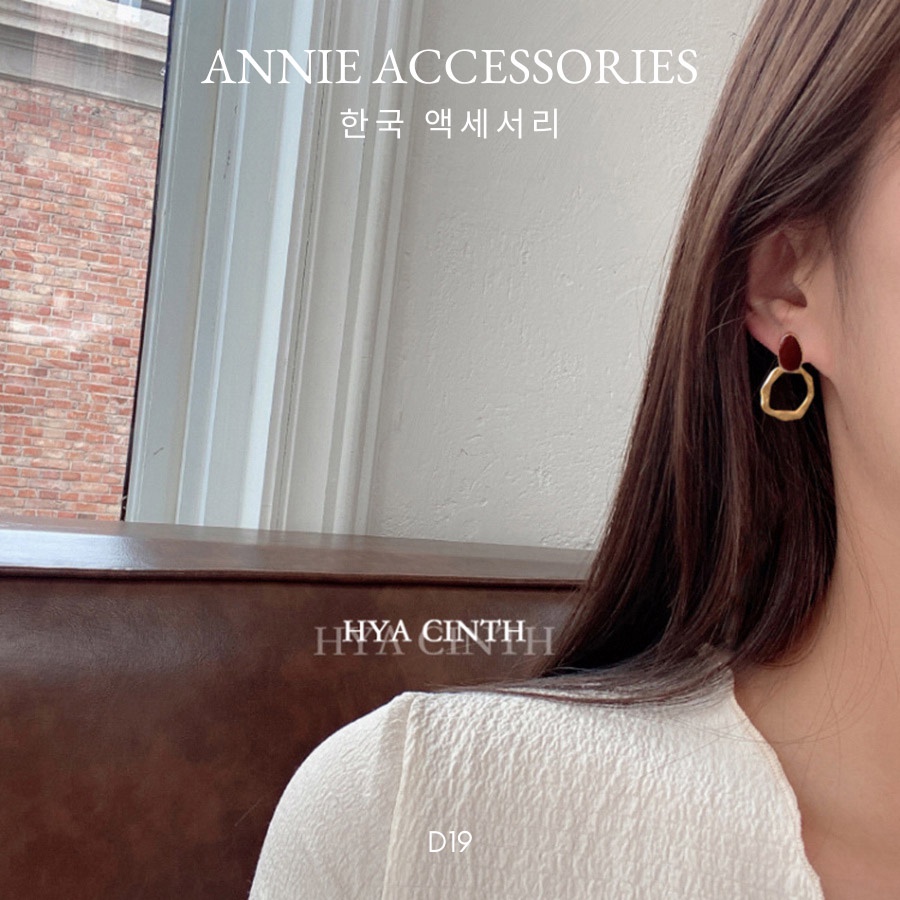 Bông tai mạ vàng phối đá nhân tạo phong cách vintage dành cho nữ ANNIE - D19