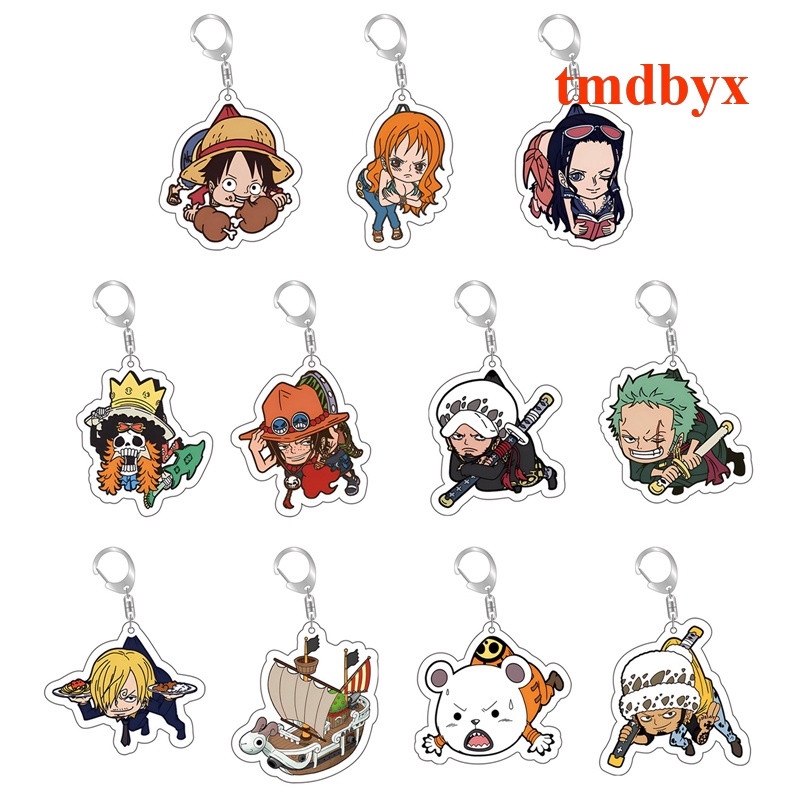 Móc Khóa In Hình Nhân Vật Luffy Zoro Sanji Phim Hoạt Hình One Piece