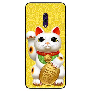 Ốp Lưng Oppo K3/ Realme X - Mèo May Mắn Nền Vàng 2