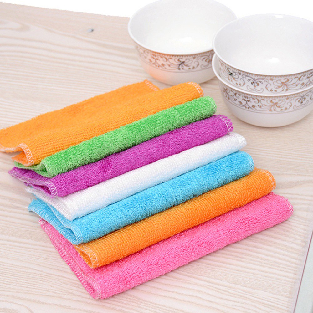 FUTURE 1/5PCS Magic Scouring Pad Household Washing Towel Cleaning Rags Kitchen &amp; Dinning Bamboo Fiber Anti-grease Home &amp; Living Dish Cloth