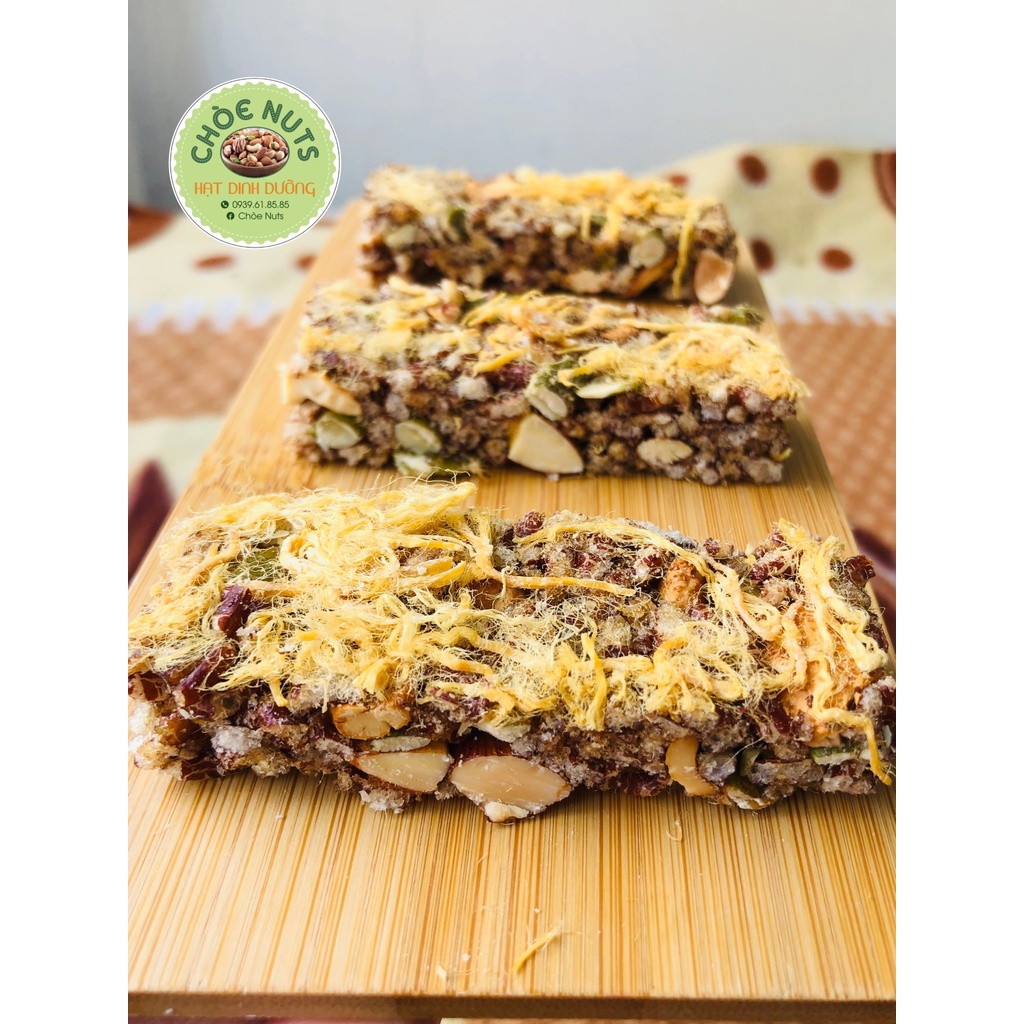 Thanh gạo lứt chà bông siêu hạt bánh cho người tiểu đường ăn kiêng 500gr