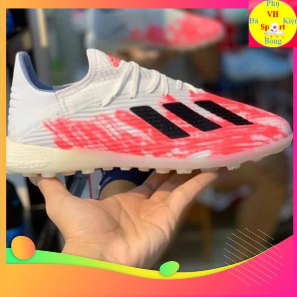 Giày đá bóng sân cỏ nhân tạo giá rẻ Adidas X 19.1 TF Trắng Cam l !! 📸