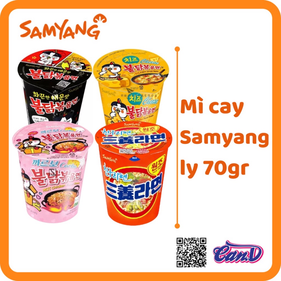 (4 vị) Mì cay Samyang ly 70gr [Sale Toàn Shop]