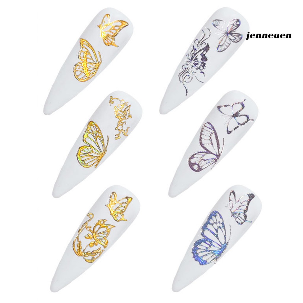 [Hàng mới về] Set 3 Tấm Hình Dán Trang Trí Móng Tay Hình Bướm Chống Thấm Nước