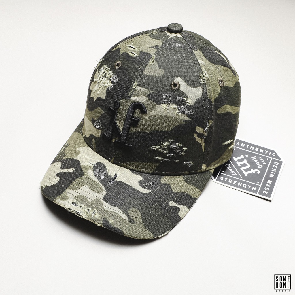 Nón INF Camo Thêu Chữ 