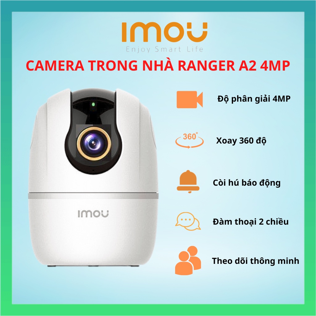 Camera IP WIFI XOAY 360 2M 4M IMOU Ranger2 A42 A42P - A22EP Trong Nhà Còi Hú Báo Động, chính hãng, bảo hành 24 tháng