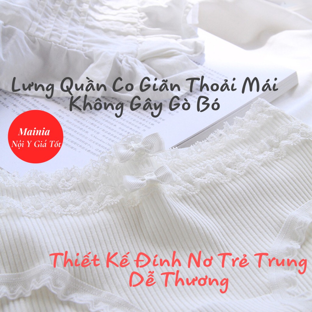 [Siêu Xinh] Quần Lót Cotton Nữ Dễ Thương Màu Trắng Co Giãn BigSize Mainia Shop